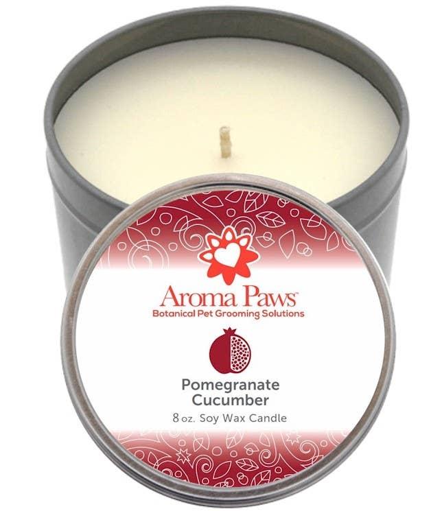 Aroma Paws Pomegranate Cucumber Soy Wax Candle, 8-oz