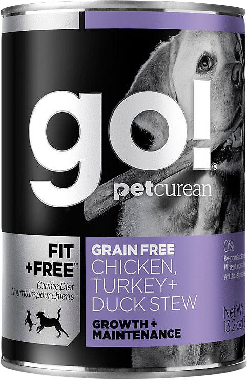 Go! Fit + Free Grain-Free Chicken, Turkey & Duck Stew Wet Dog Food, 13.2-oz
