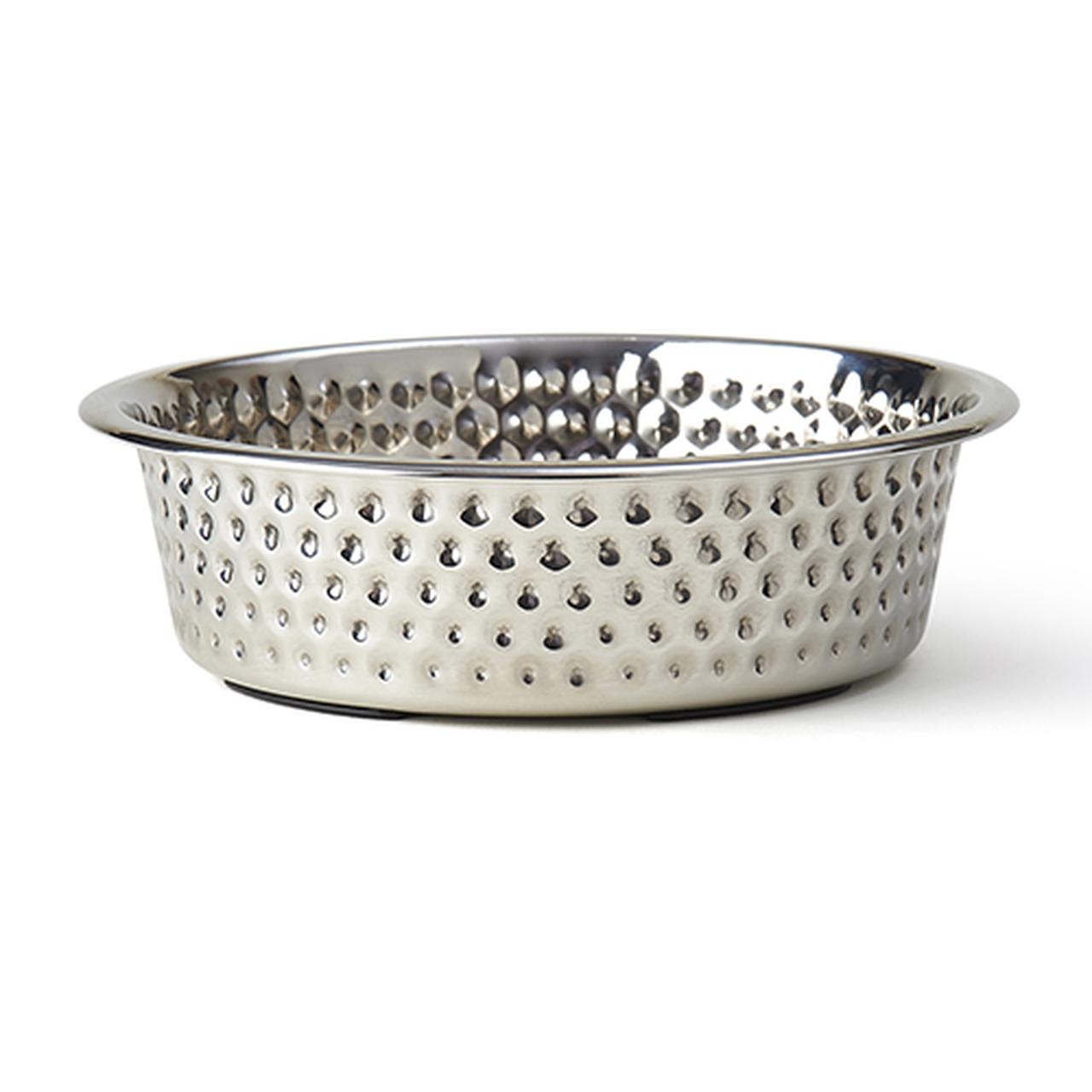 PetRageous Crete Hammered Stainless Steel Dog Bowl, 2.32-qt