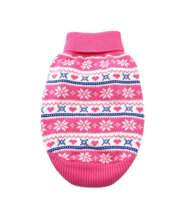 Doggie Design Snowflake & Heart Dog Sweater, Pink