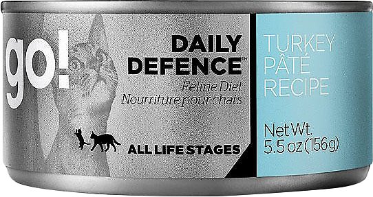 Go! Daily Defence Turkey Pate Wet Cat Food, 5.5-oz