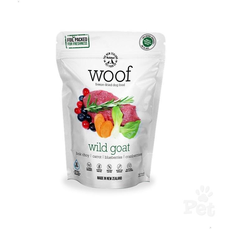 New Zealand Natural Pet Food Woof Wild Goat Freeze-Dried Dog Food, 280-gram