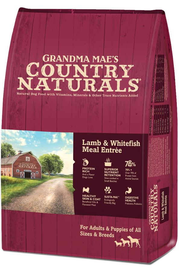 Grandma Mae's Country Naturals Lamb & Whitefish Meal Entree Dry Dog Food, 25-lb