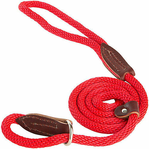 Leather Brothers/OmniPet Slip Dog Lead, Red, 4-ft