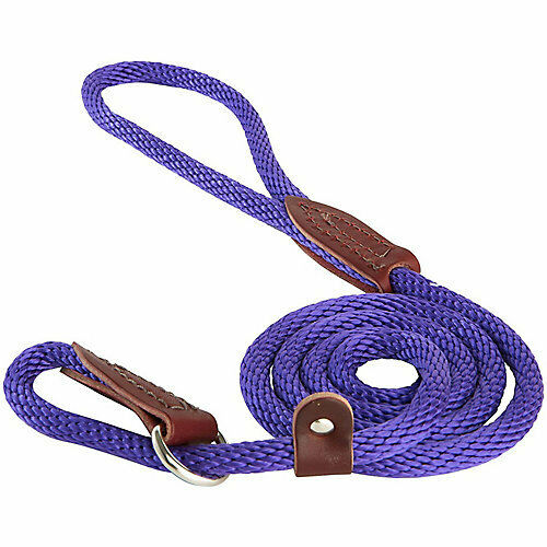 Leather Brothers/OmniPet Slip Dog Lead, Purple, 4-ft