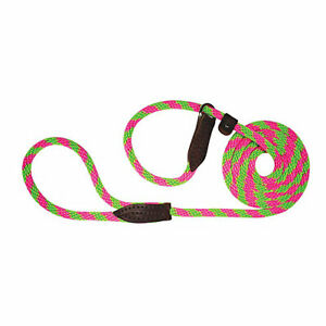 Leather Brothers/OmniPet Slip Dog Lead, Lime/Pink, 4-ft