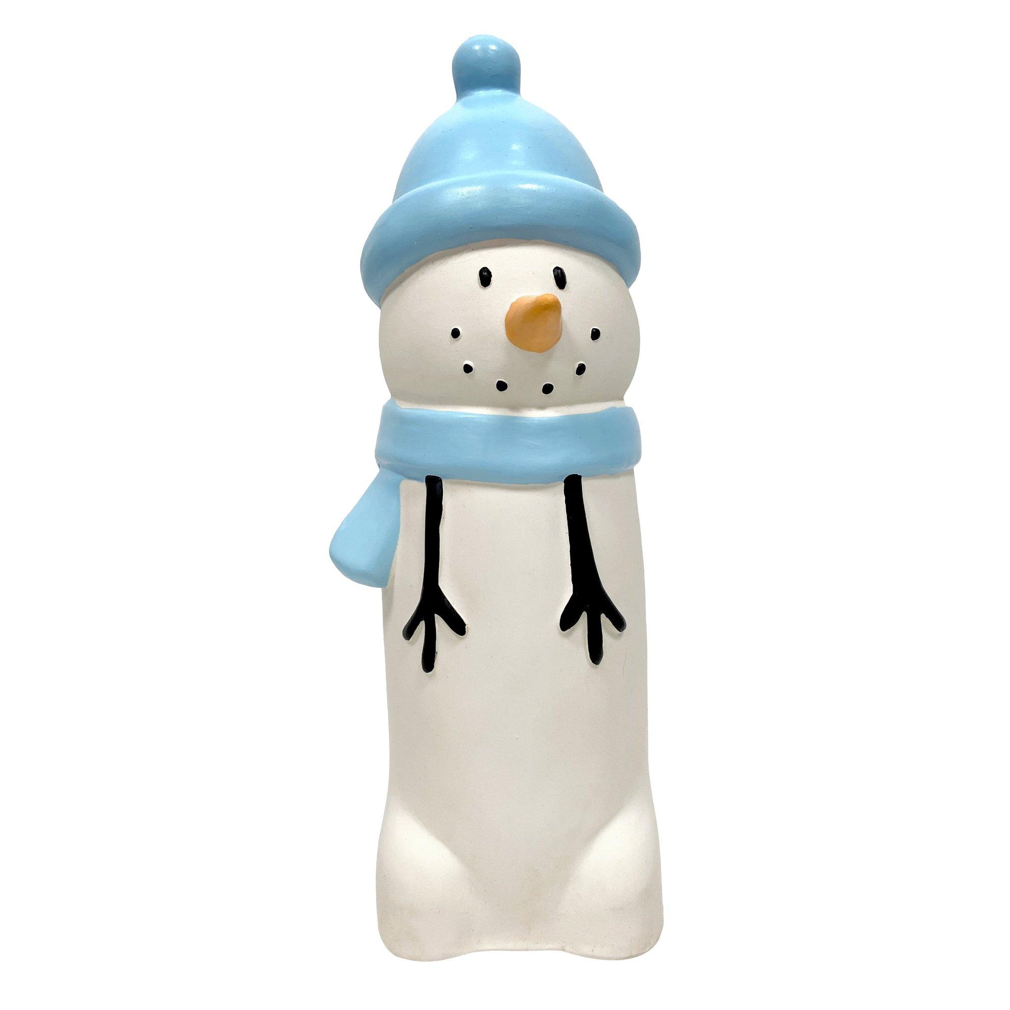 foufouBRANDS Winter Sparkle Cruncher Chew Snowman Dog Toy, 8-in