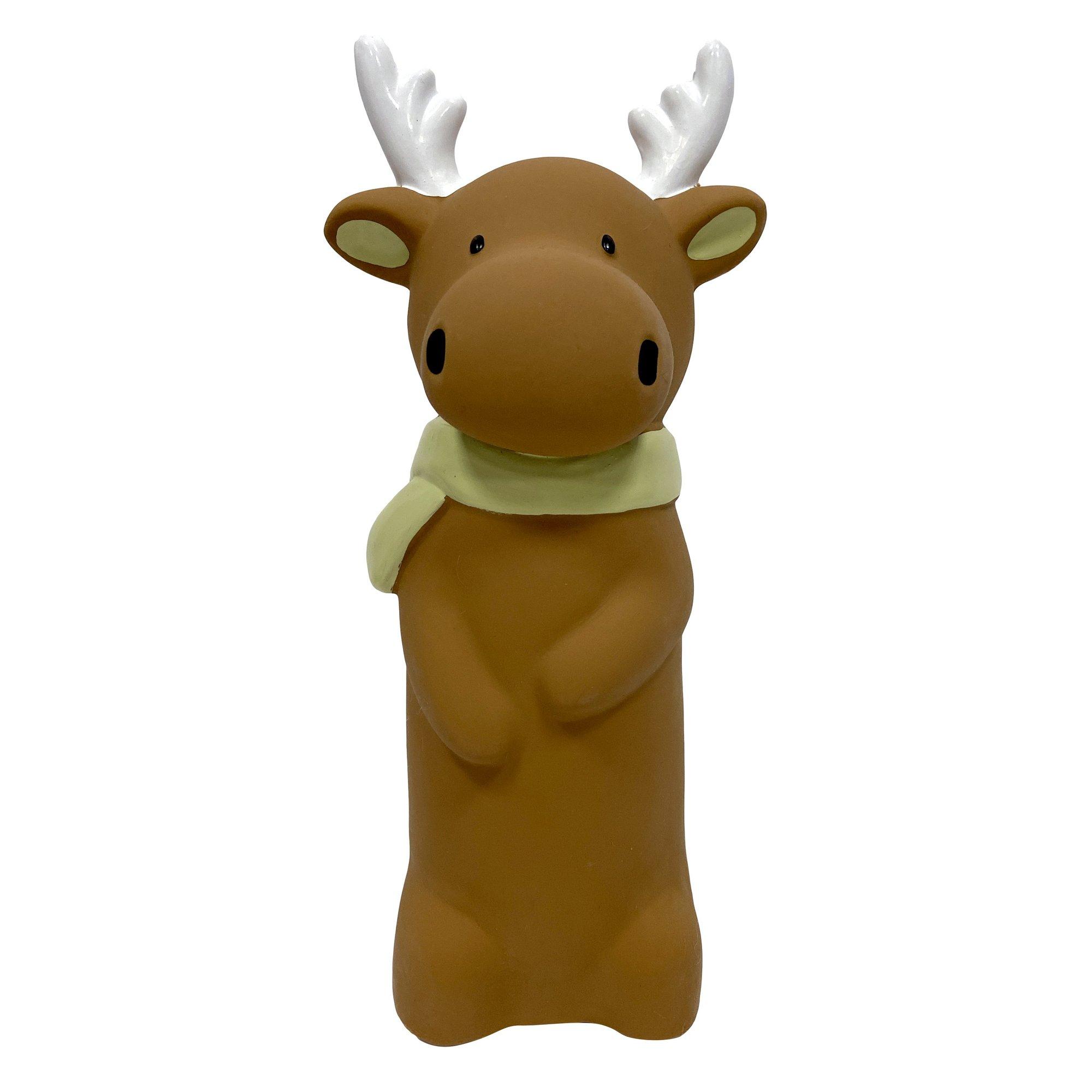 foufouBRANDS Winter Sparkle Cruncher Chew Moose Dog Toy, 8-in