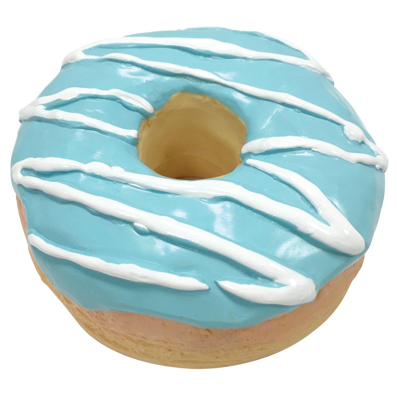 foufouBRANDS Donut Chew Latex Dog Toy, Blue