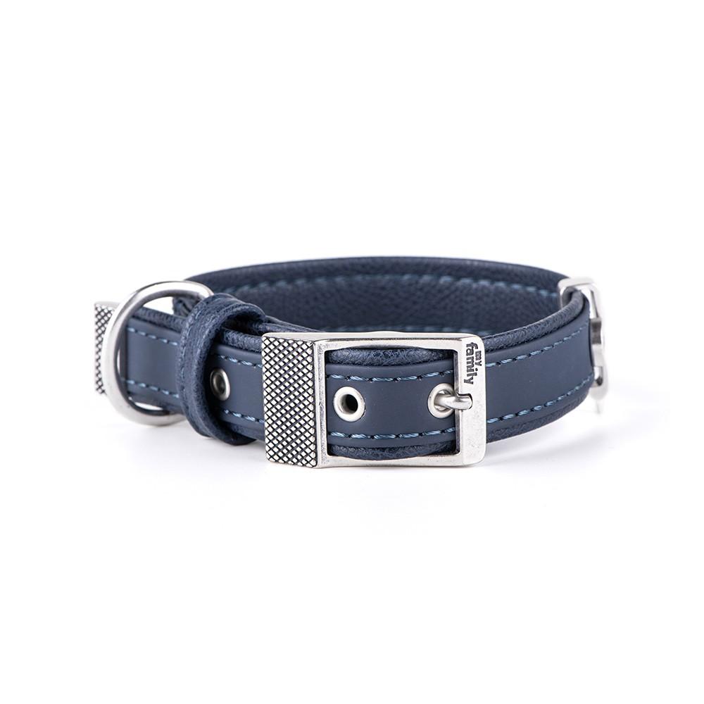 MyFamily Bilbao Synthetic Fiber Dog Collar, Blue, Medium/Large
