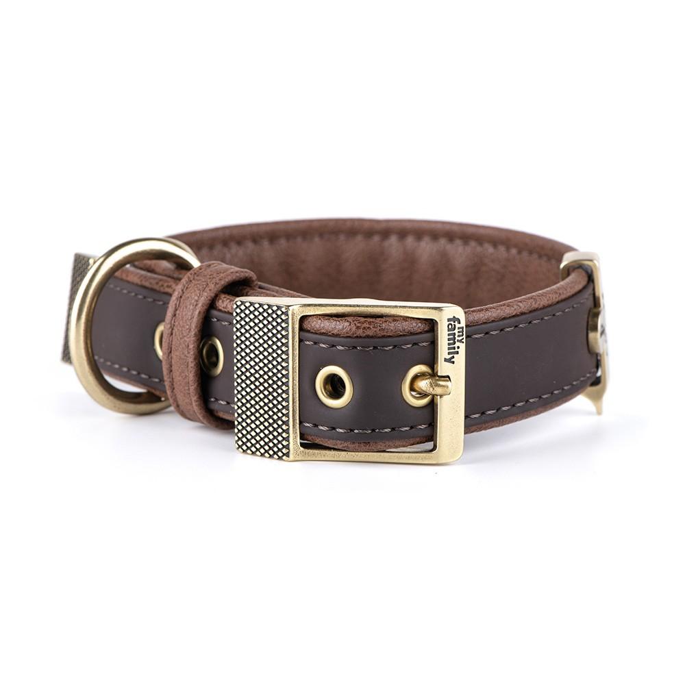 MyFamily Bilbao Synthetic Fiber Dog Collar, Brown, X-Small