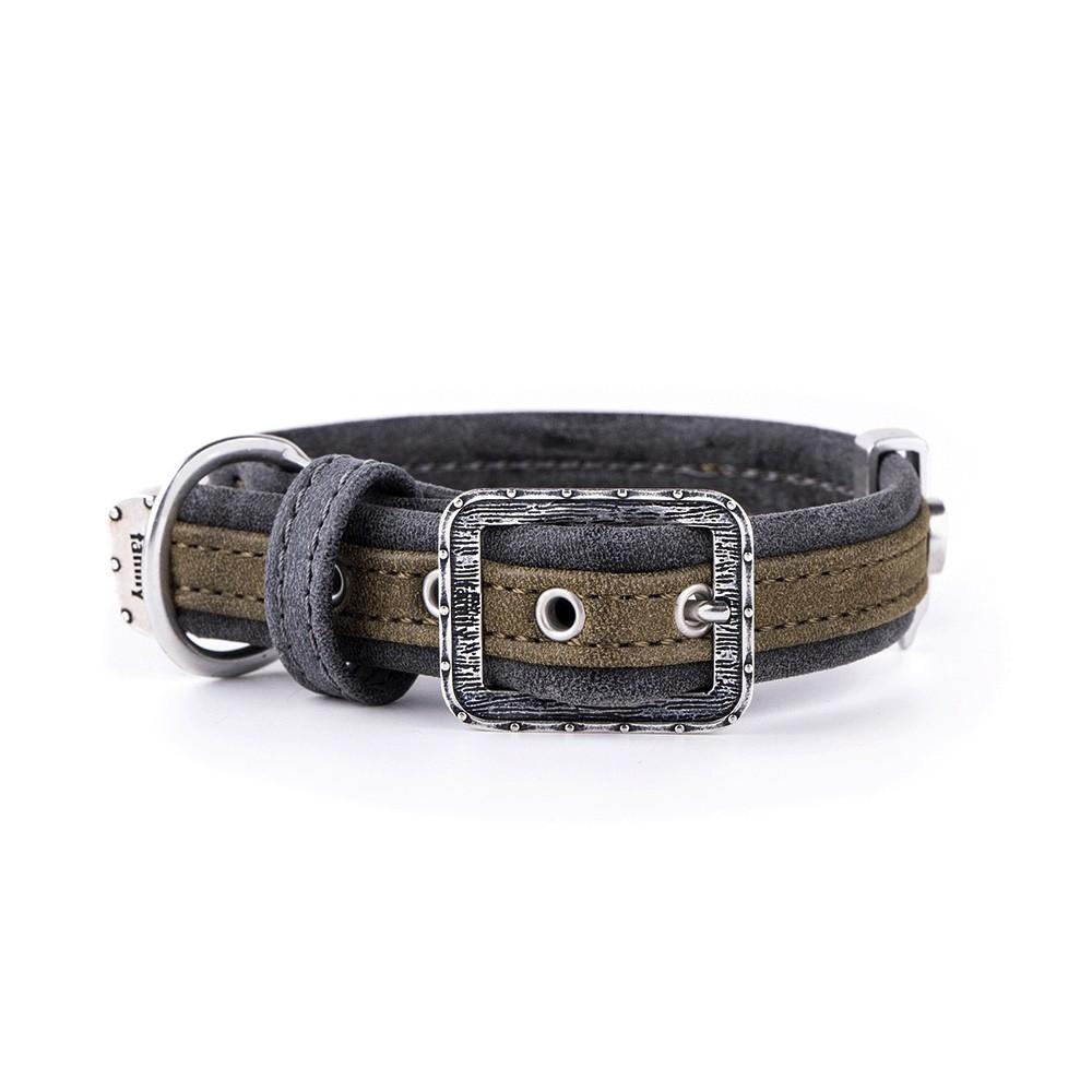 MyFamily London Leatherette Dog Collar, Green, X-Large