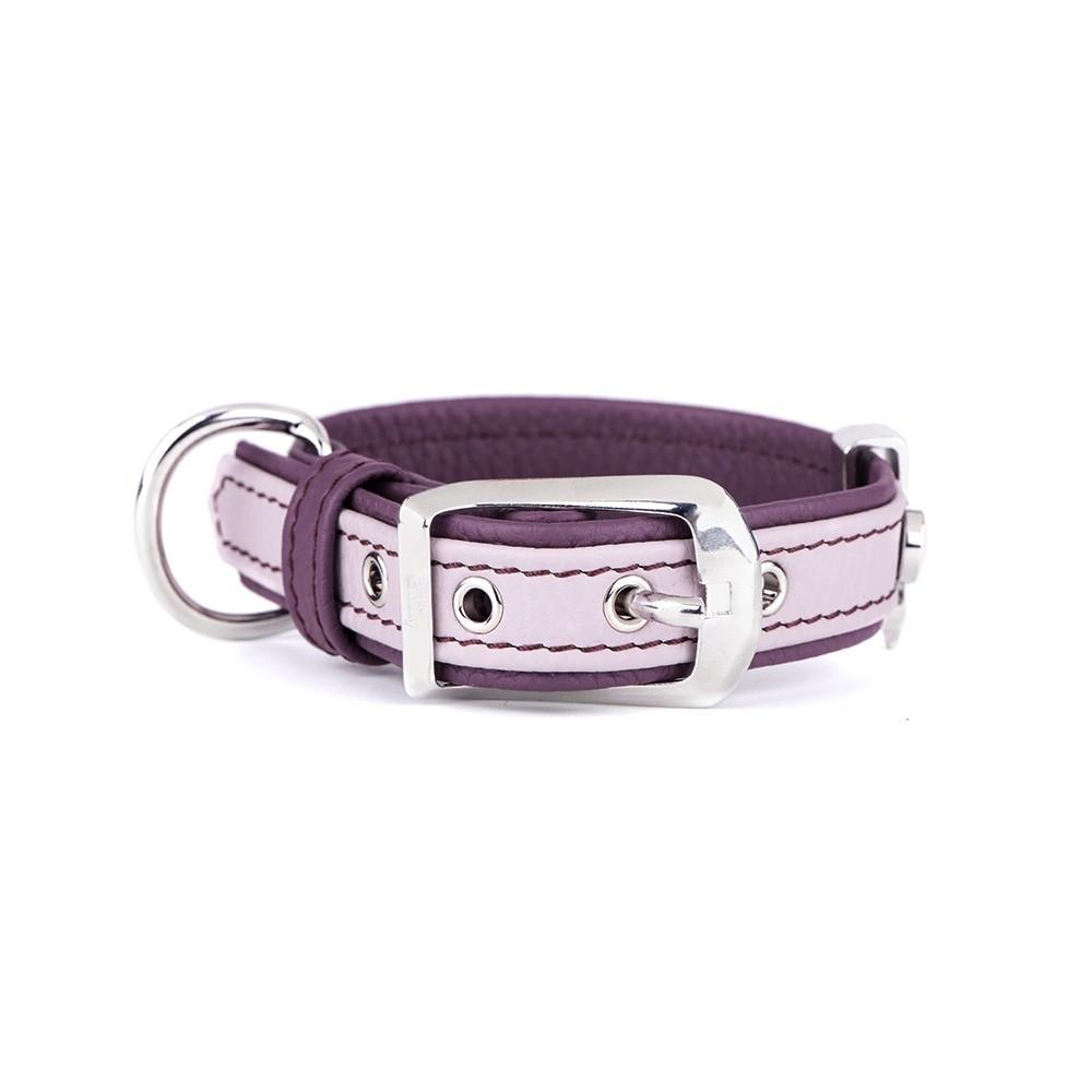 MyFamily Firenze Leather Dog Collar, Lavender, Medium
