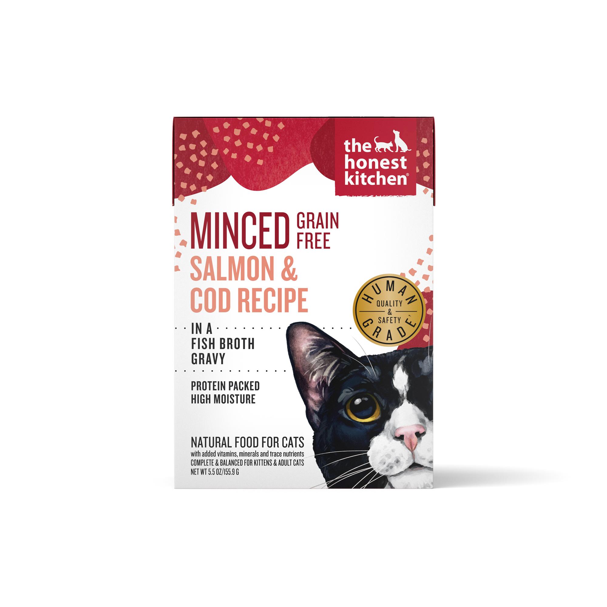 The Honest Kitchen Minced Salmon & Cod in Fish Broth Gravy Wet Cat Food, 5.5-oz