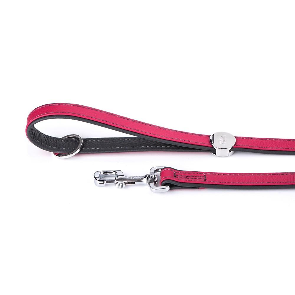 MyFamily Firenze Leather Dog Leash, Fuchsia, 4-ft
