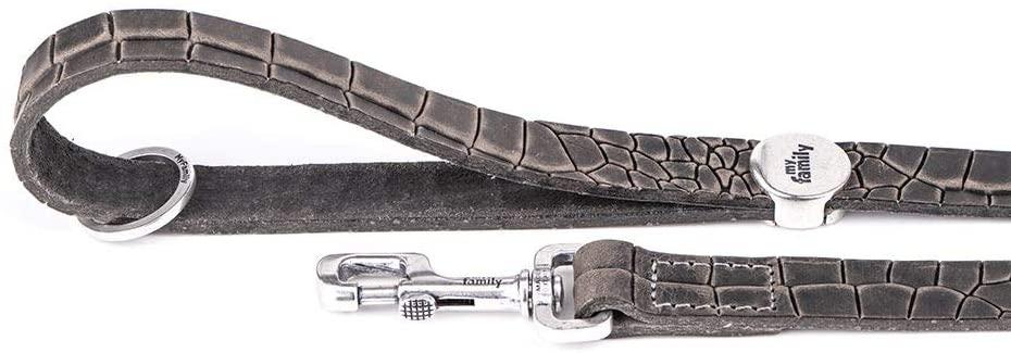 MyFamily Tucson Crocodile Texture Dog Leash, Grey, 4-ft