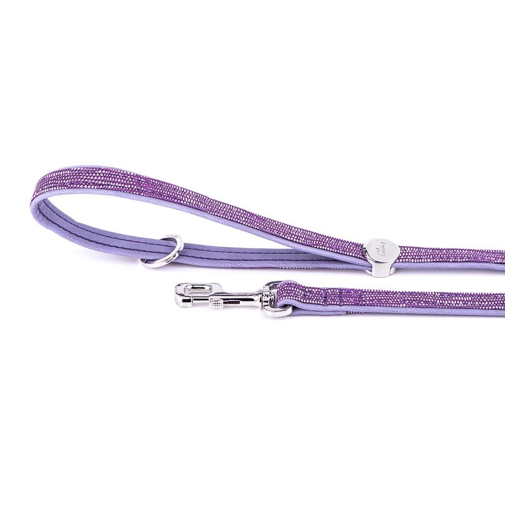 MyFamily Saint Tropez Leatherette Dog Leash, Lilac, 3/4-in x 4-ft