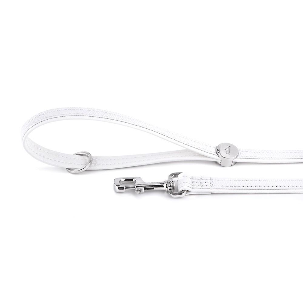 MyFamily Saint Tropez Leatherette Dog Leash, White, 3/4-in x 4-ft