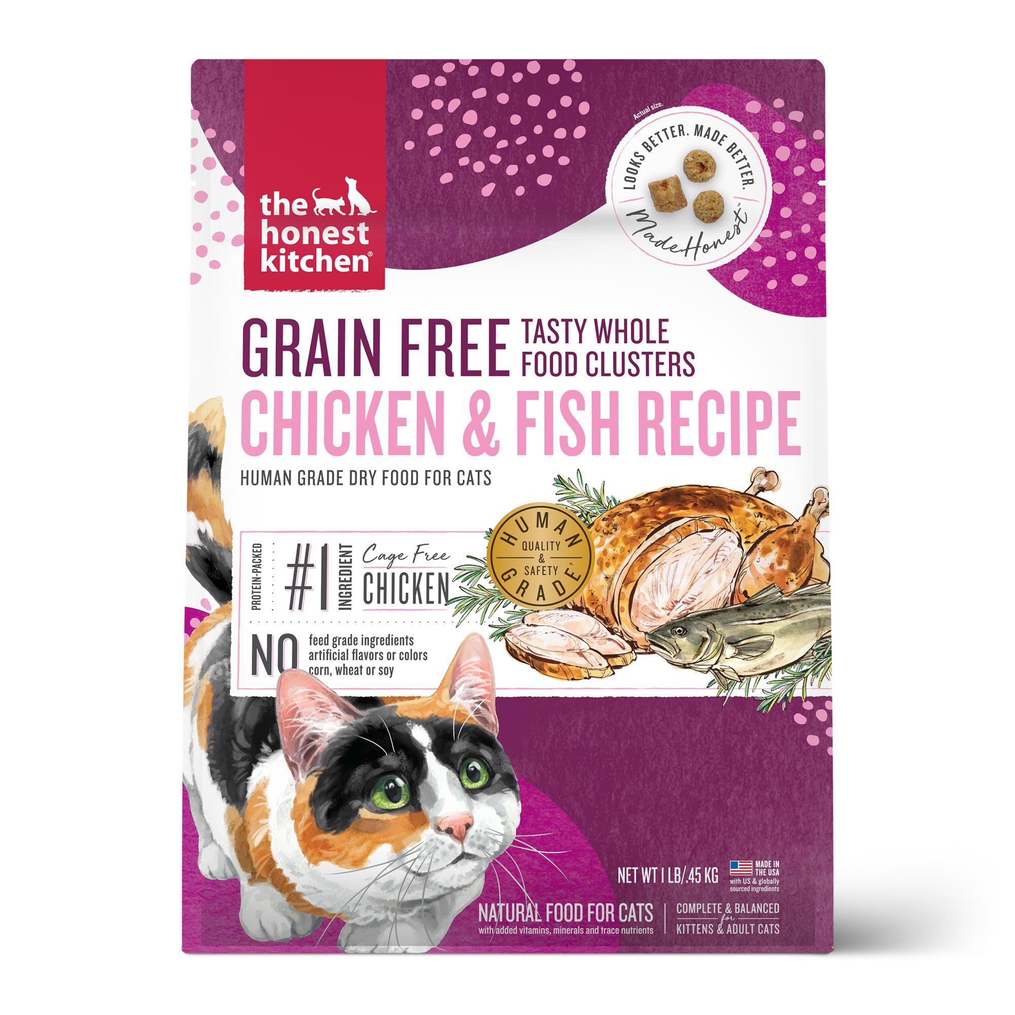 The Honest Kitchen Whole Food Clusters Chicken & Fish Grain-Free Dry Cat Food