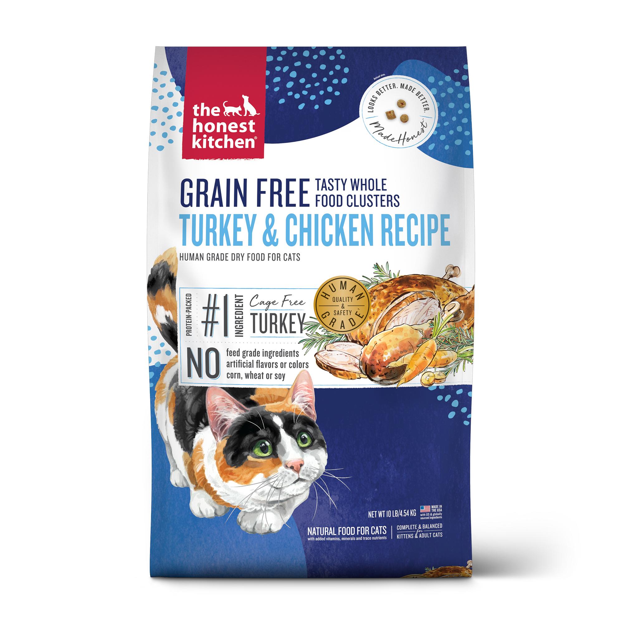 The Honest Kitchen Whole Food Clusters Turkey & Chicken Grain-Free Dry Cat Food, 10-lb