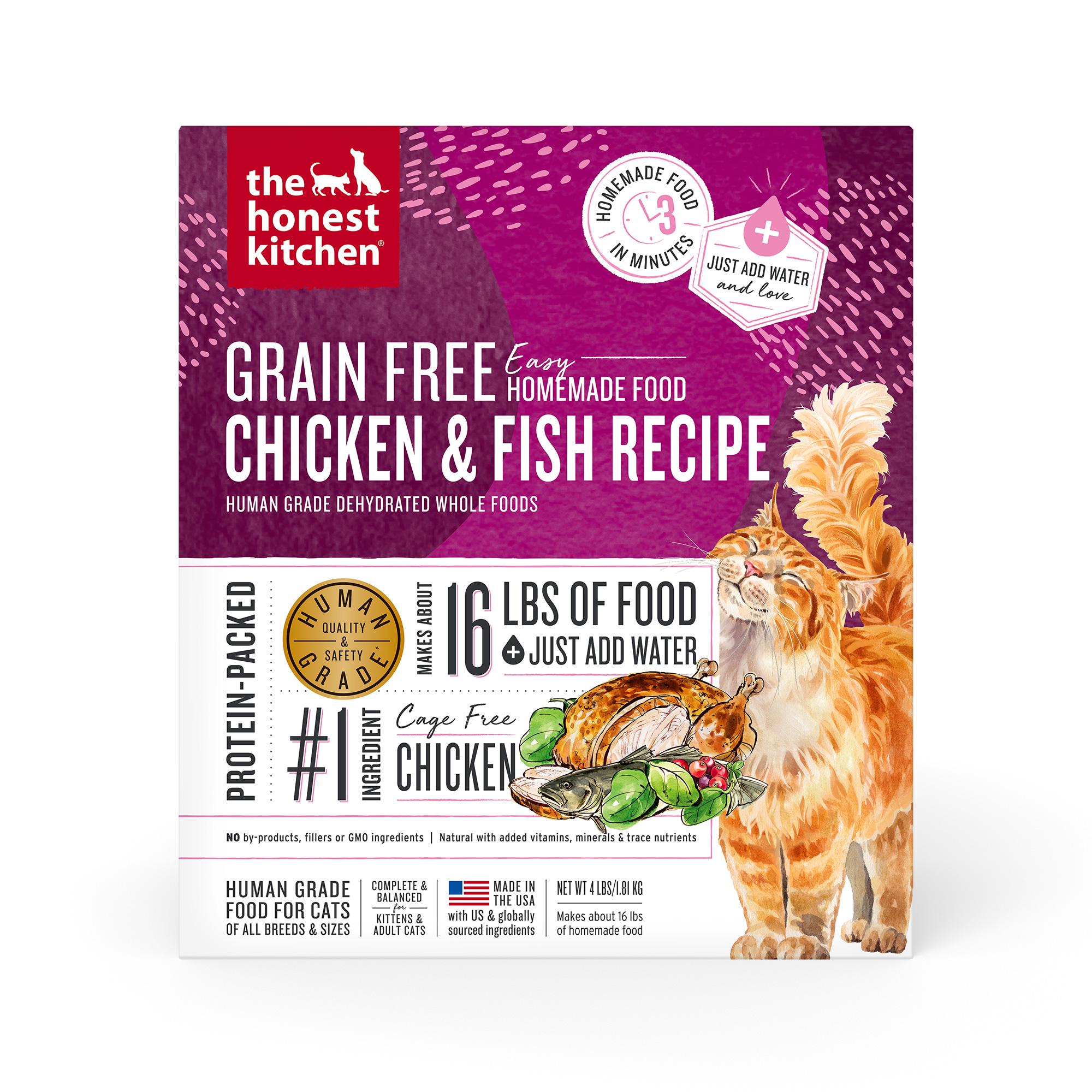 The Honest Kitchen Chicken & Fish Grain-Free Dehydrated Cat Food, 4-lb