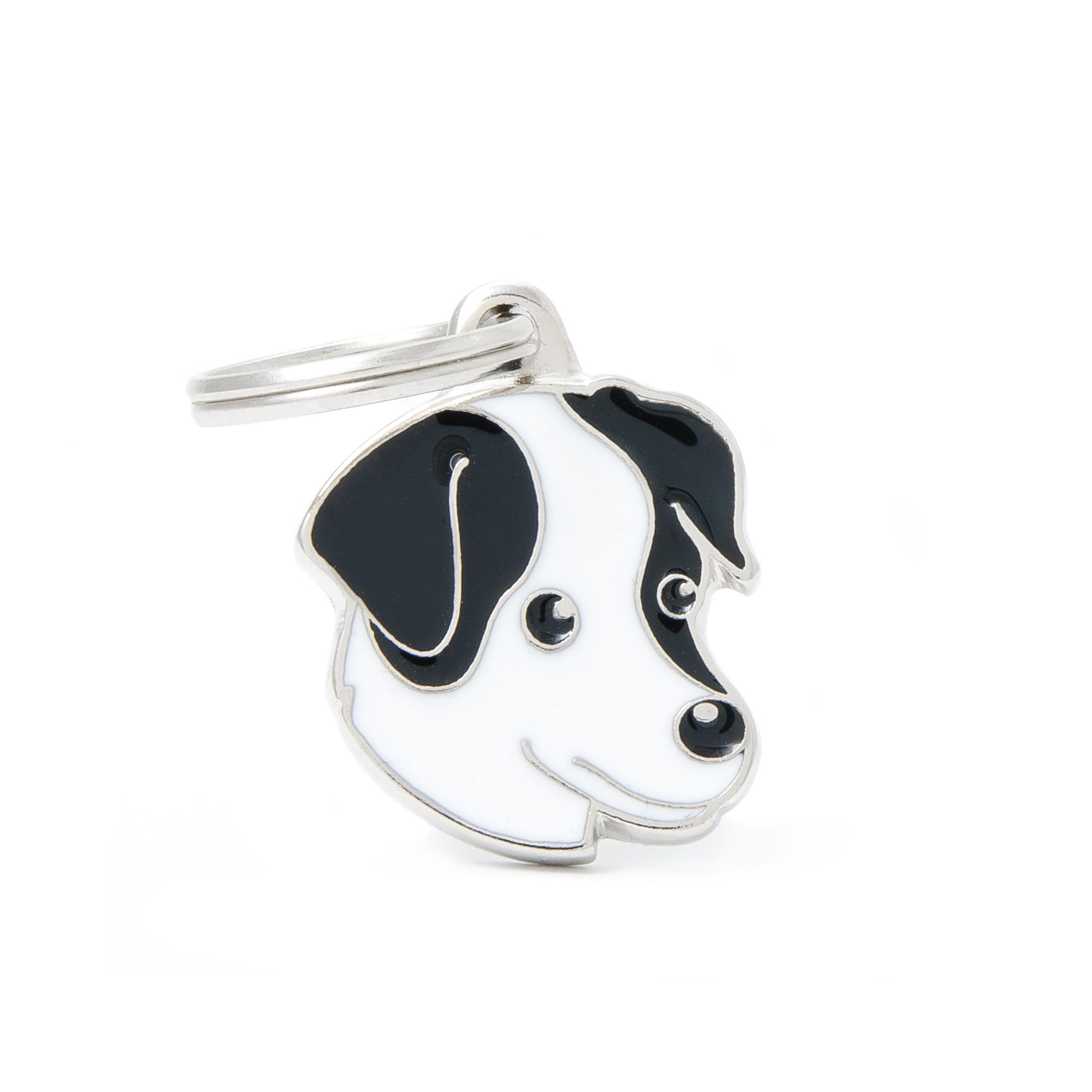 MyFamily Friends Jack Russell Pet ID Tag, Black/White, Medium (Size: Medium)