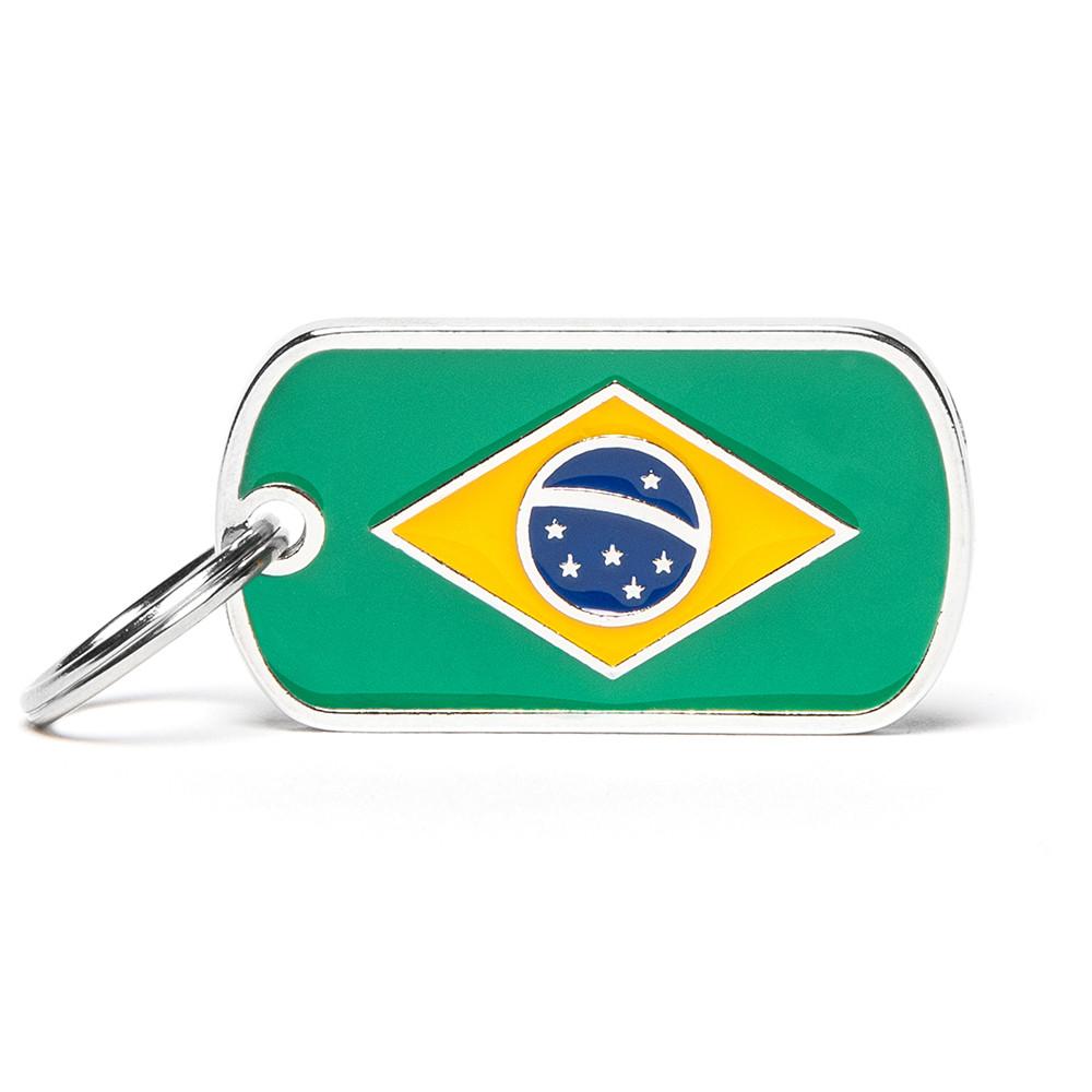 MyFamily Flags Brasilian Pet ID Tag, Medium