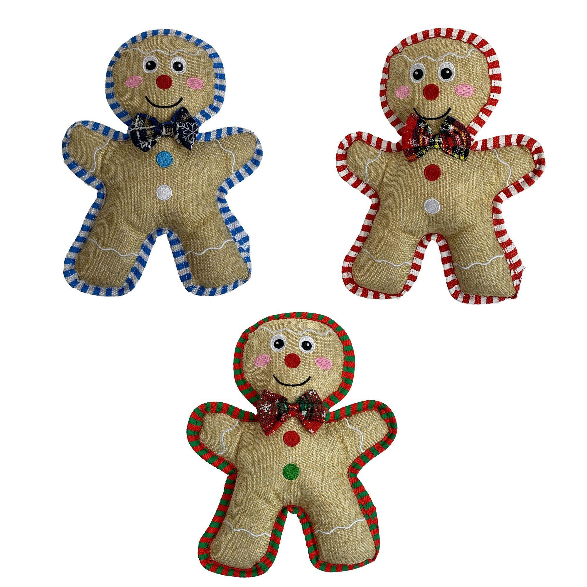 Multipet Gingerbread Dog Toy, 10.5-in, 3-pk