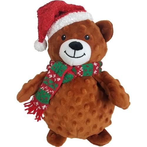 Petlou Christmas Dotty Bear Dog Toy, 10-in