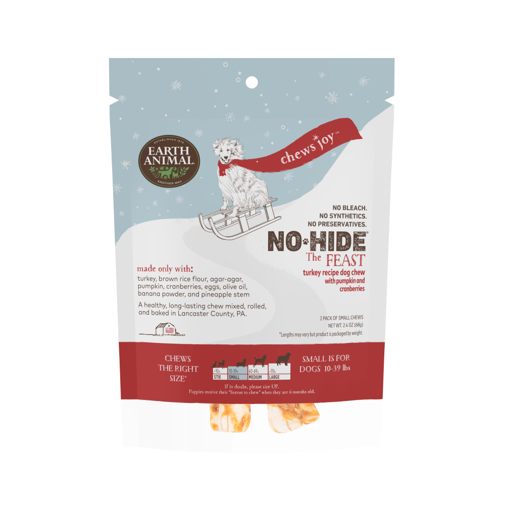 Earth Animal No-Hide The Feast Dog Treat, Small, 2-pack