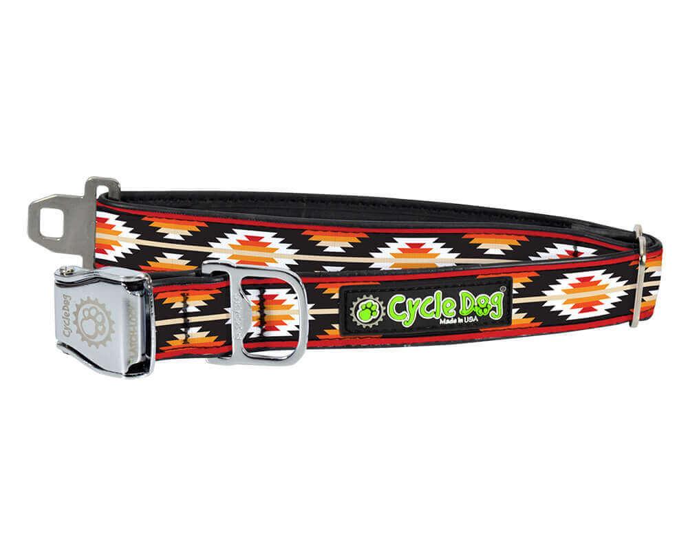 Cycle Dog RegWidth Collar with Metal Buckle for Dogs, Red/Black Campfire Blanket, Large