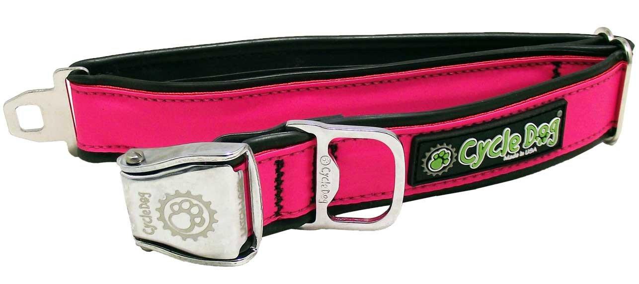 Cycle Dog Collar with Plastic Buckle for Dogs, Hot Pink MAX Reflective