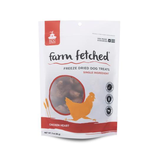 KCC Naturals Farm Fetched Chicken Heart Freeze-Dried Dog Treats, 3-oz