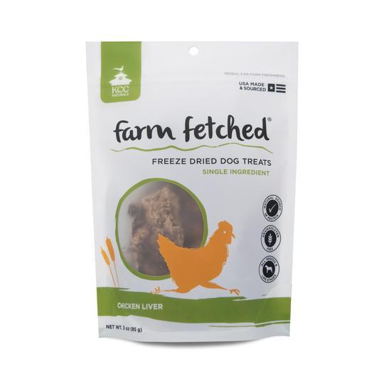 KCC Naturals Farm Fetched Chicken Liver Freeze-Dried Dog Treats, 3-oz
