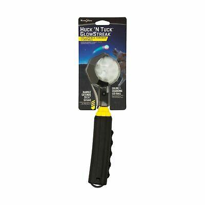 Nite Ize Huck 'N Tuck GlowStreak Collapsible Thrower + LED Ball Dog Toy, Medium
