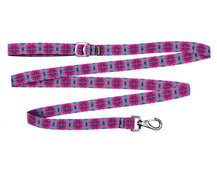 Cycle Dog Ecoweave RegWidth Dog Leash, Fuchsia/Teal Kaleidoscope, 6-ft