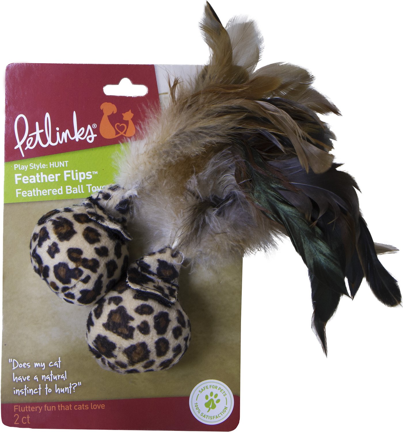 SmartyKat Instincts Feather Flips Feathered Ball Cat Toy