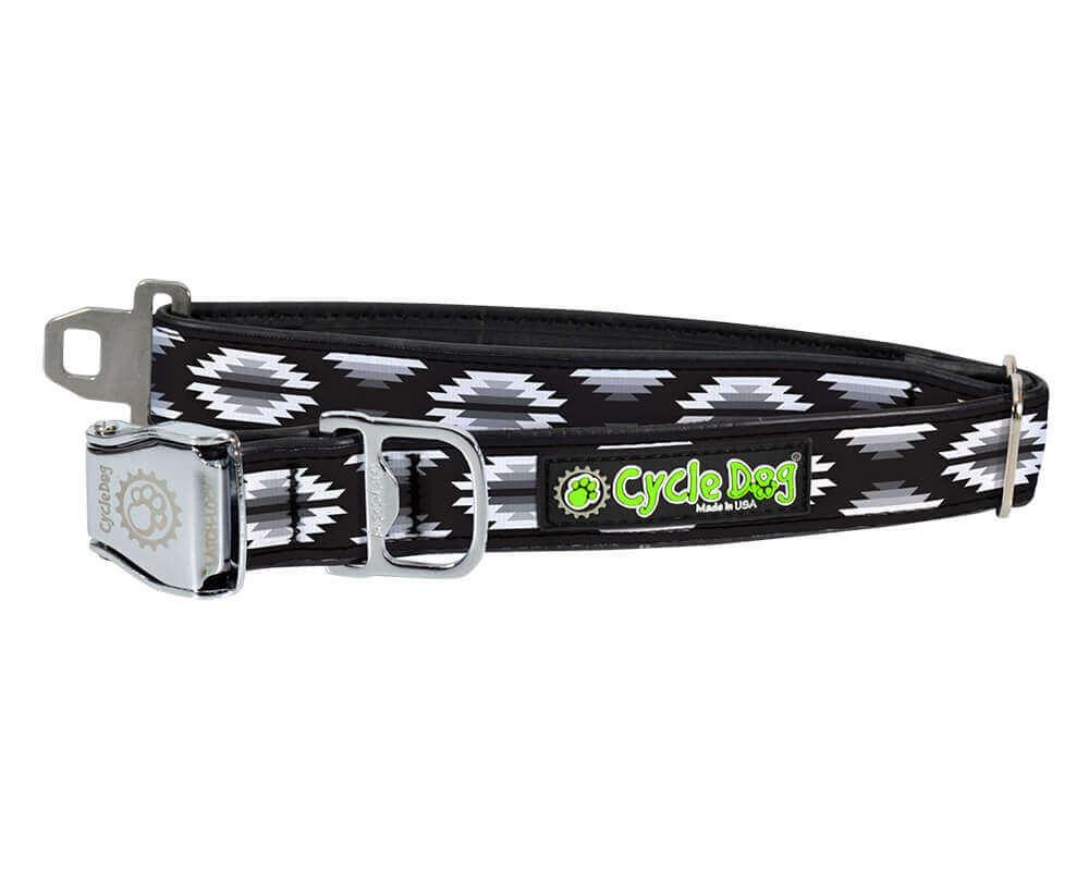 Cycle Dog RegWidth Collar with Metal Buckle for Dogs, Black/White Campfire Blanket, Medium