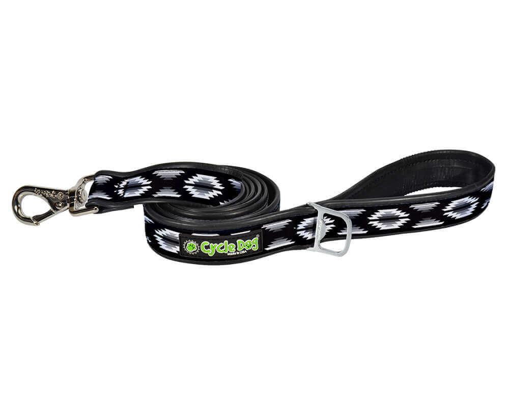 Cycle Dog RegWidth Dog Leash, Black/White Campfire Blanket, 6-ft