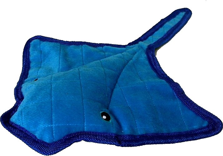 Petlou Bite Me Stingray Plush Dog Toy, 19-in