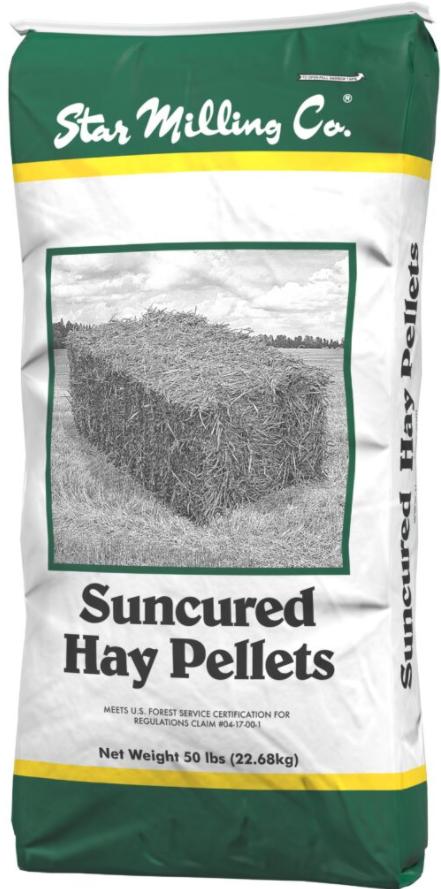 Star Milling Co. 1/4" Alfalfa Hay Pellets Horse Feed, 50-lb