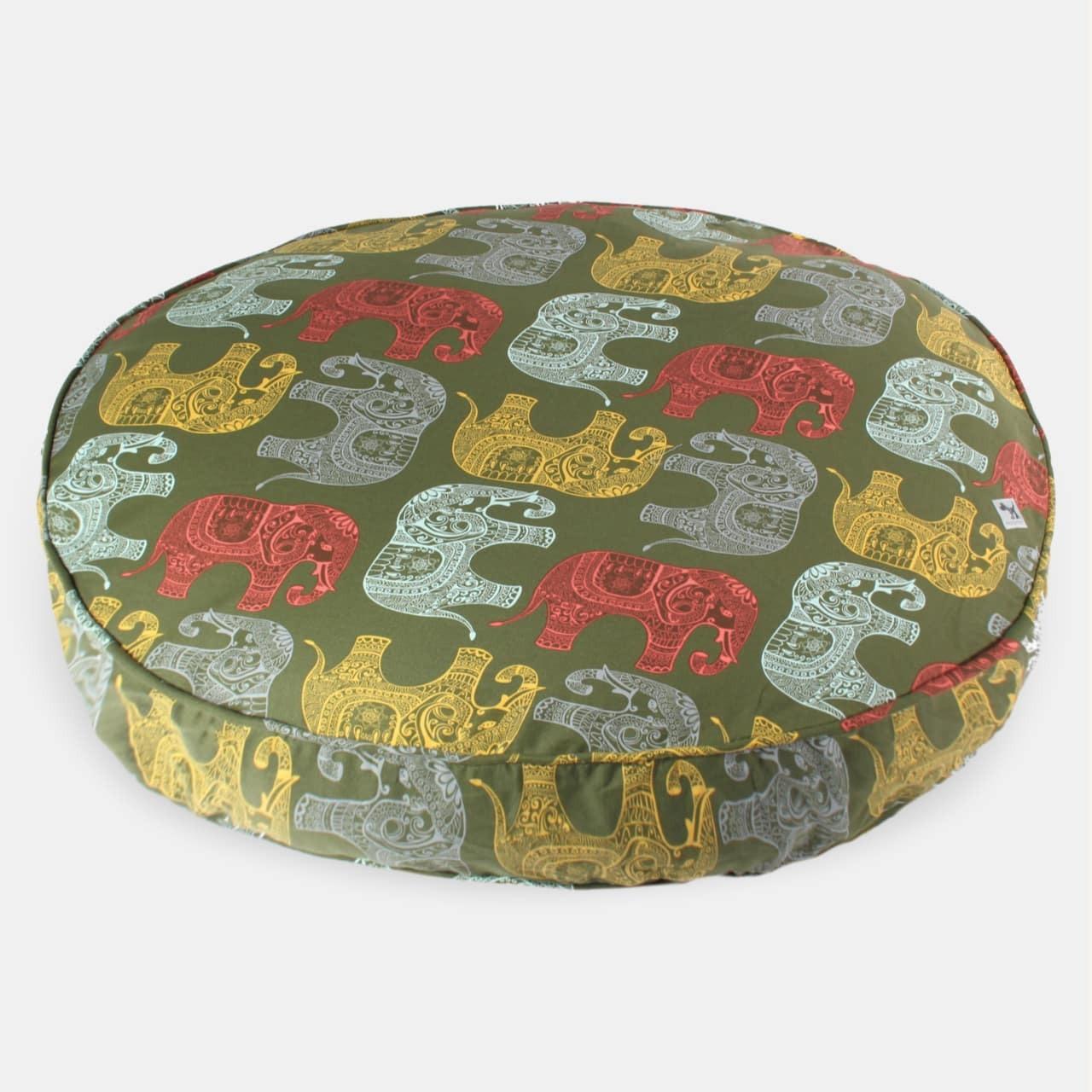 Molly Mutt Round Dog Bed Duvet Cover, Elephant Parade, 20-in