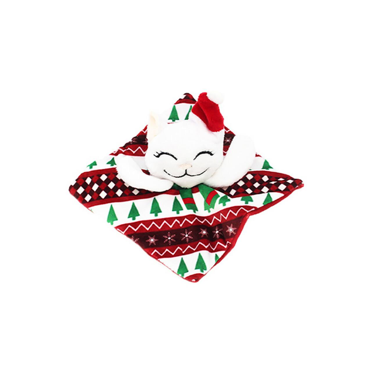 KONG Holiday Crackles Santa Kitty Cat Toy, White/Red/Green, Medium