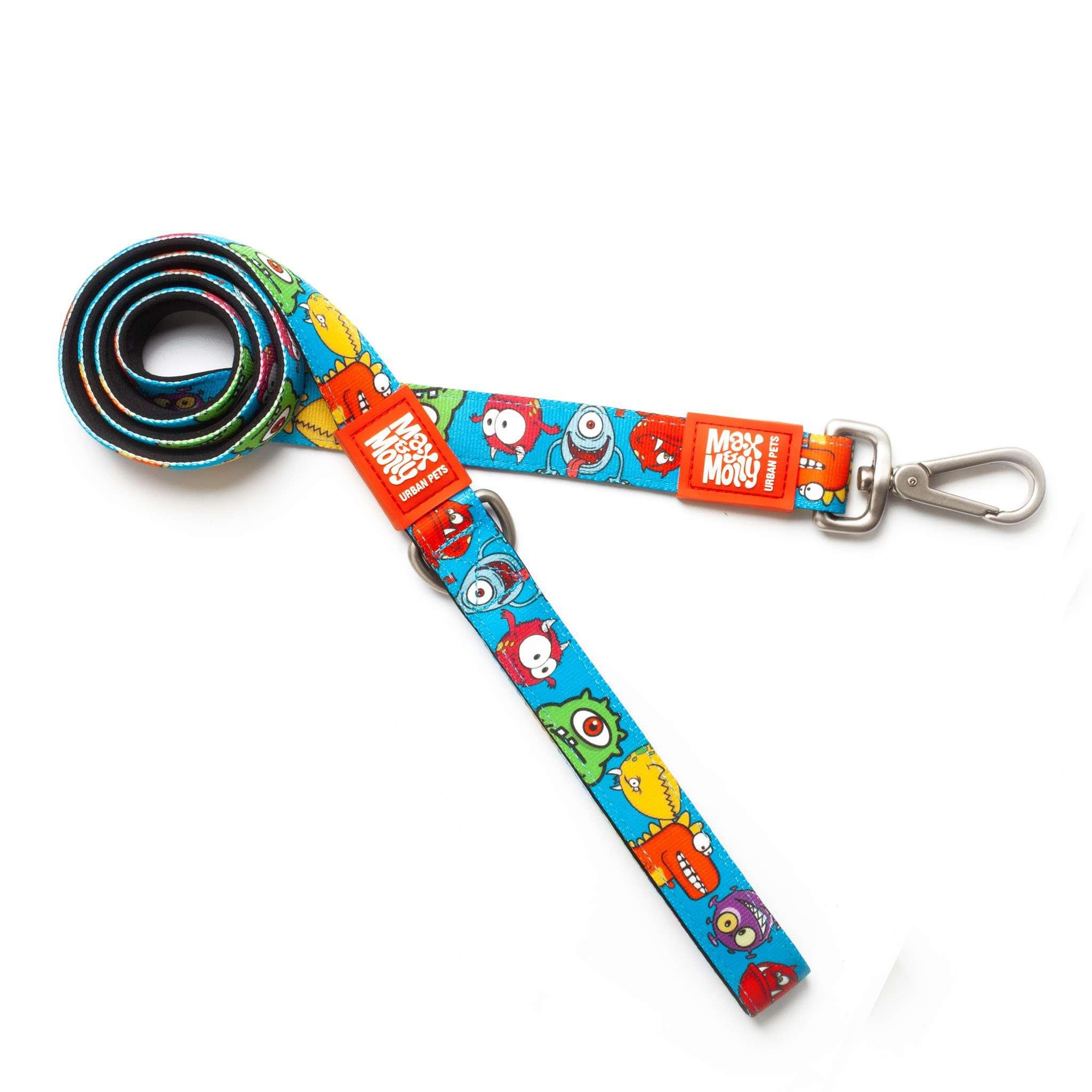 Max & Molly Short Dog Leash, Little Monsters, Medium