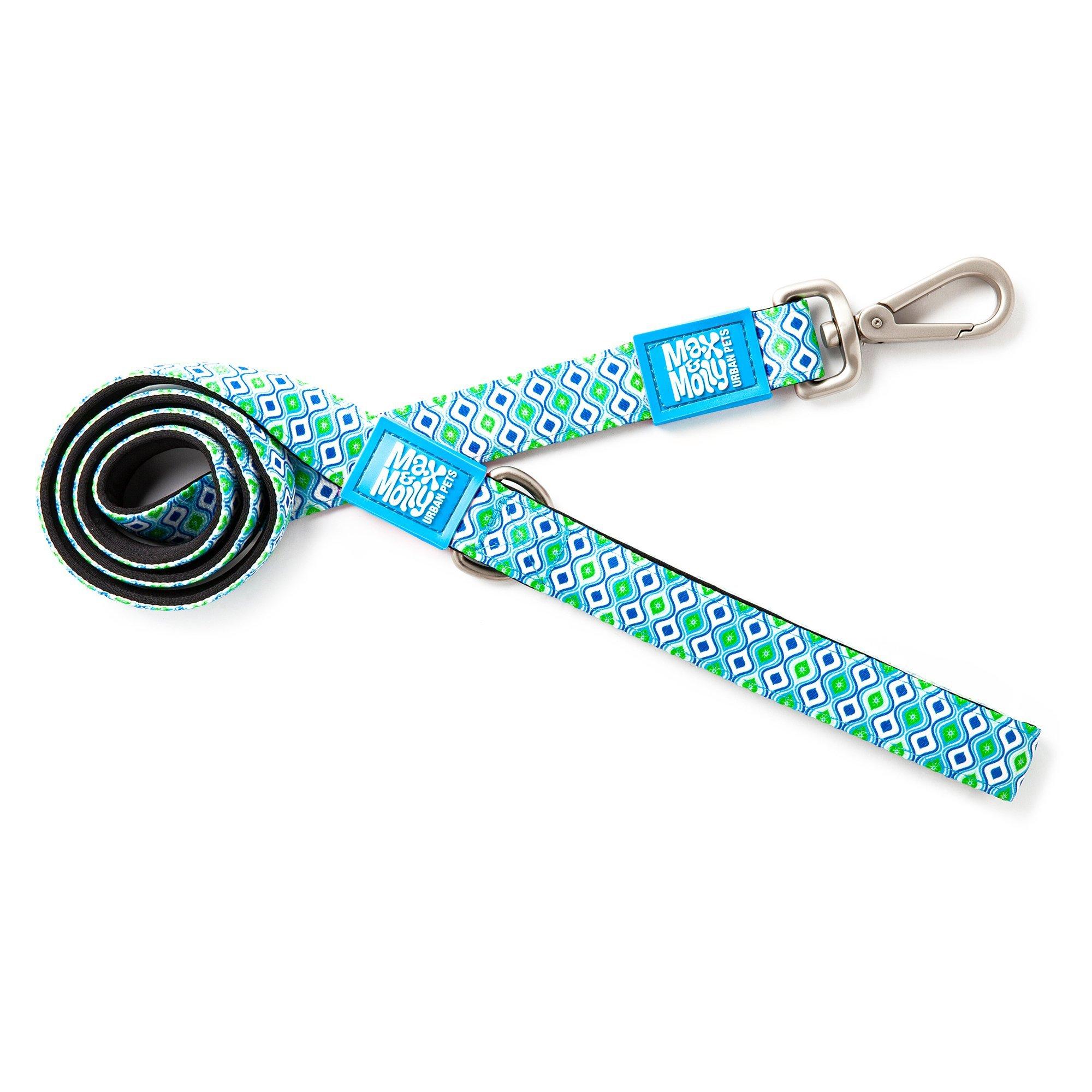 Max & Molly Short Dog Leash, Retro Blue, Small