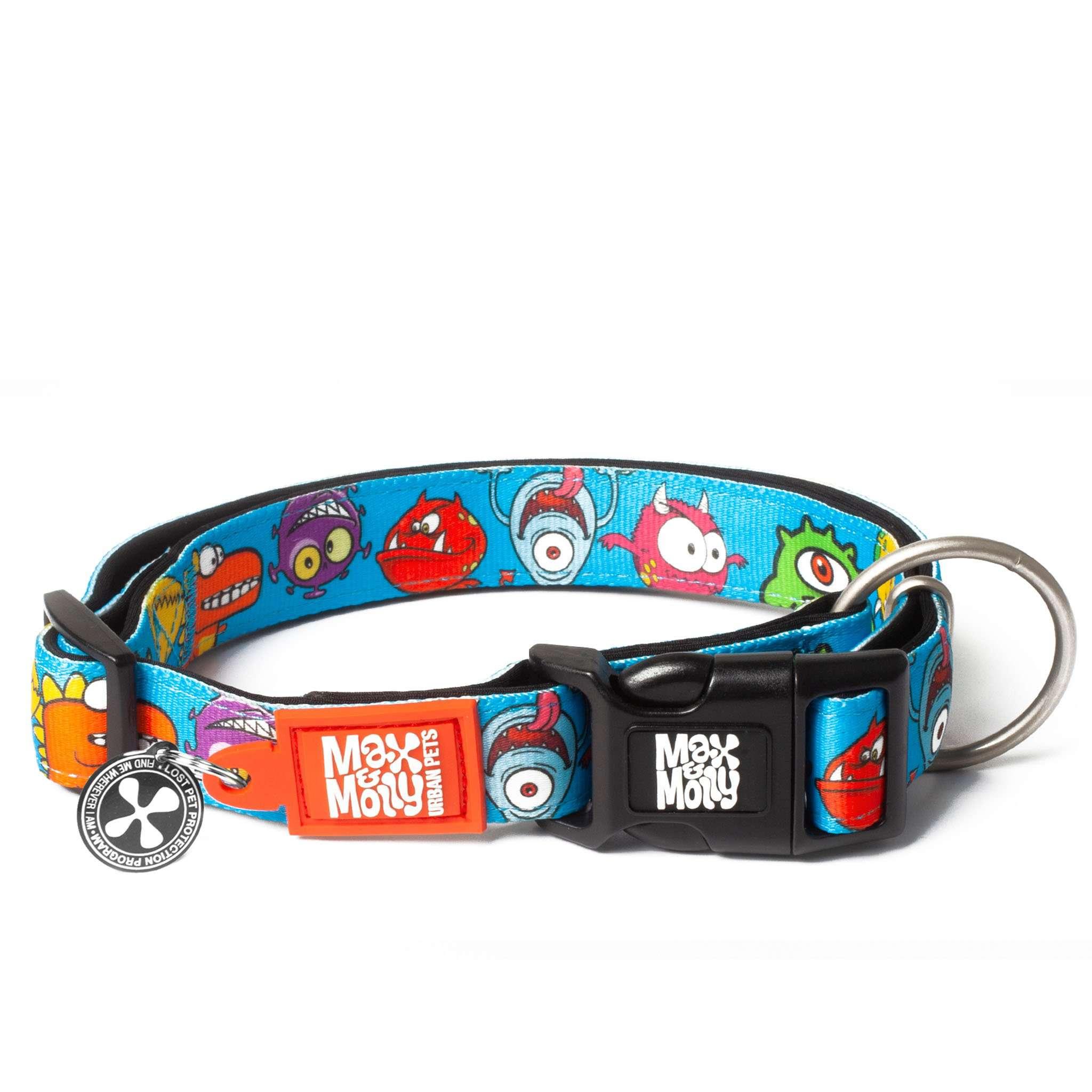Max & Molly Smart ID Dog Collar, Little Monsters, Large