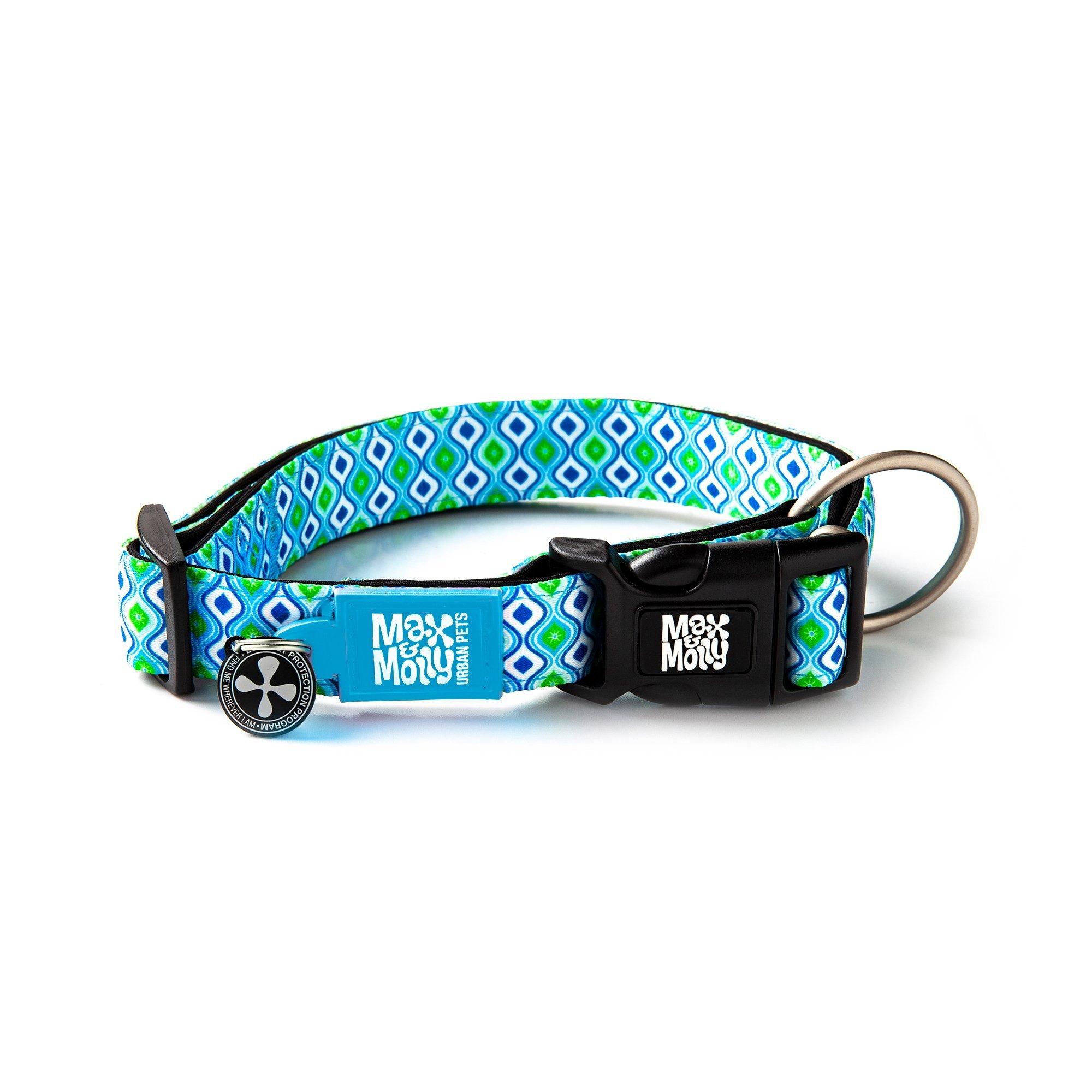 Max & Molly Smart ID Dog Collar, Retro Blue, X-Small