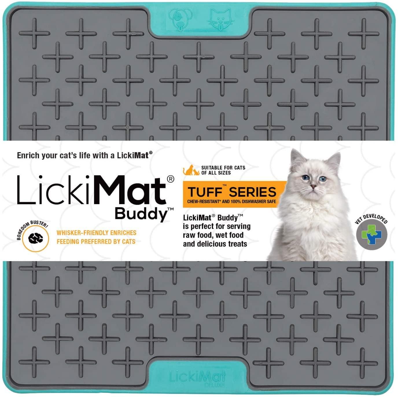 LickiMat Buddy Tuff Cat Slow Feeder Mat, Orange, 8-in x 8-in (Size: 8-in x 8-in)
