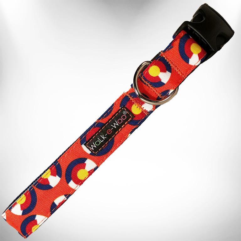 WaLk-e-Woo Dog Collar, Colorado Orange, Large