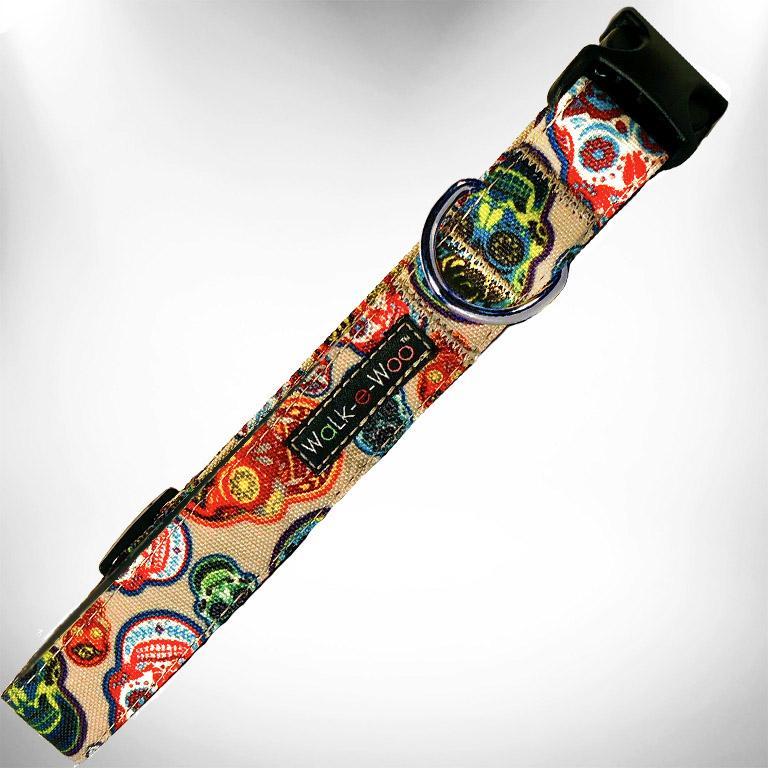 WaLk-e-Woo Dog Collar, Day of the Dead, Small